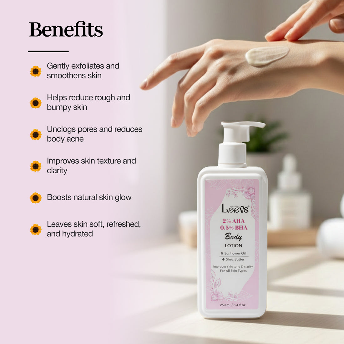 Leevs 2% AHA 0.5% BHA Body Lotion