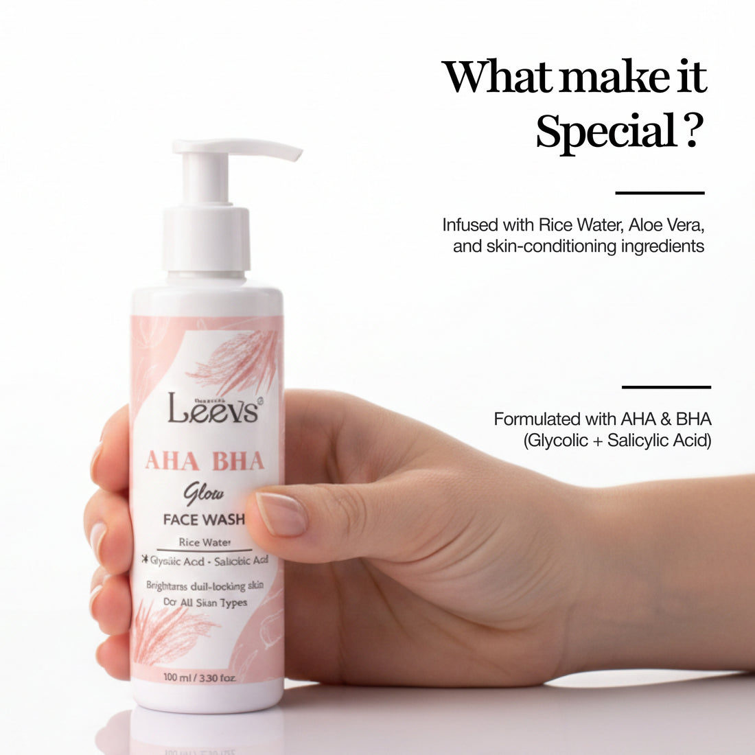 Leevs AHA BHA Glow Face Wash