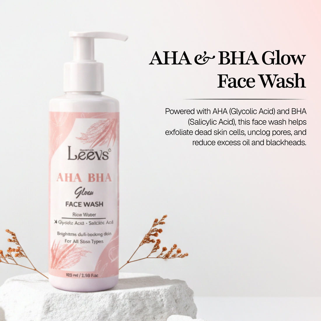 Leevs AHA BHA Glow Face Wash